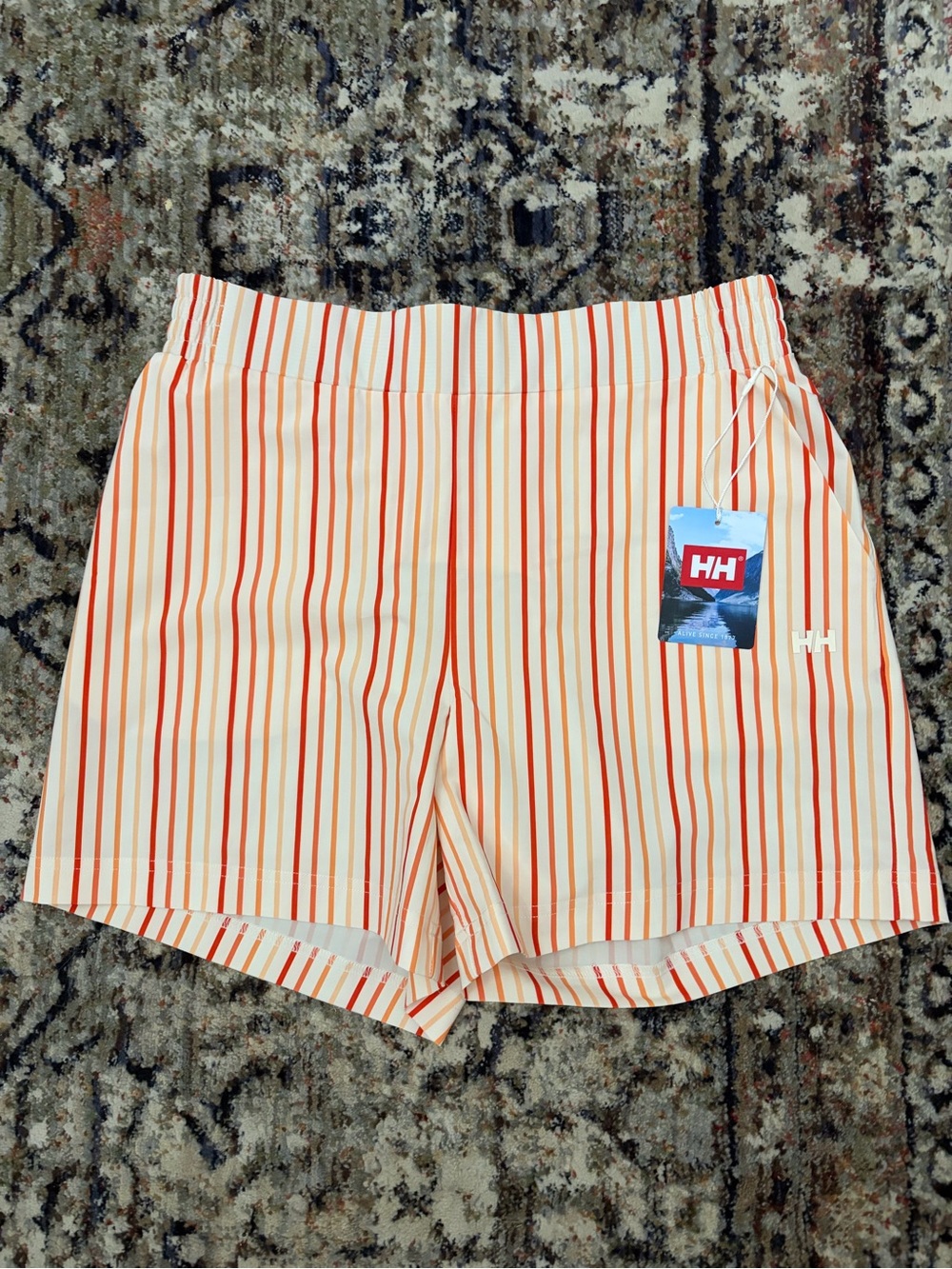 Helly Hansen Women's Striped Peach and Orange Shorts 🍑